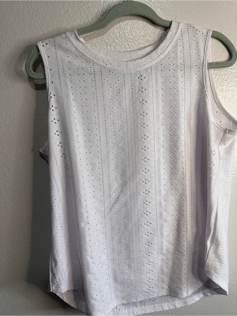 Women's White Eyelet Sleeveless Top - Classic Summer Tank